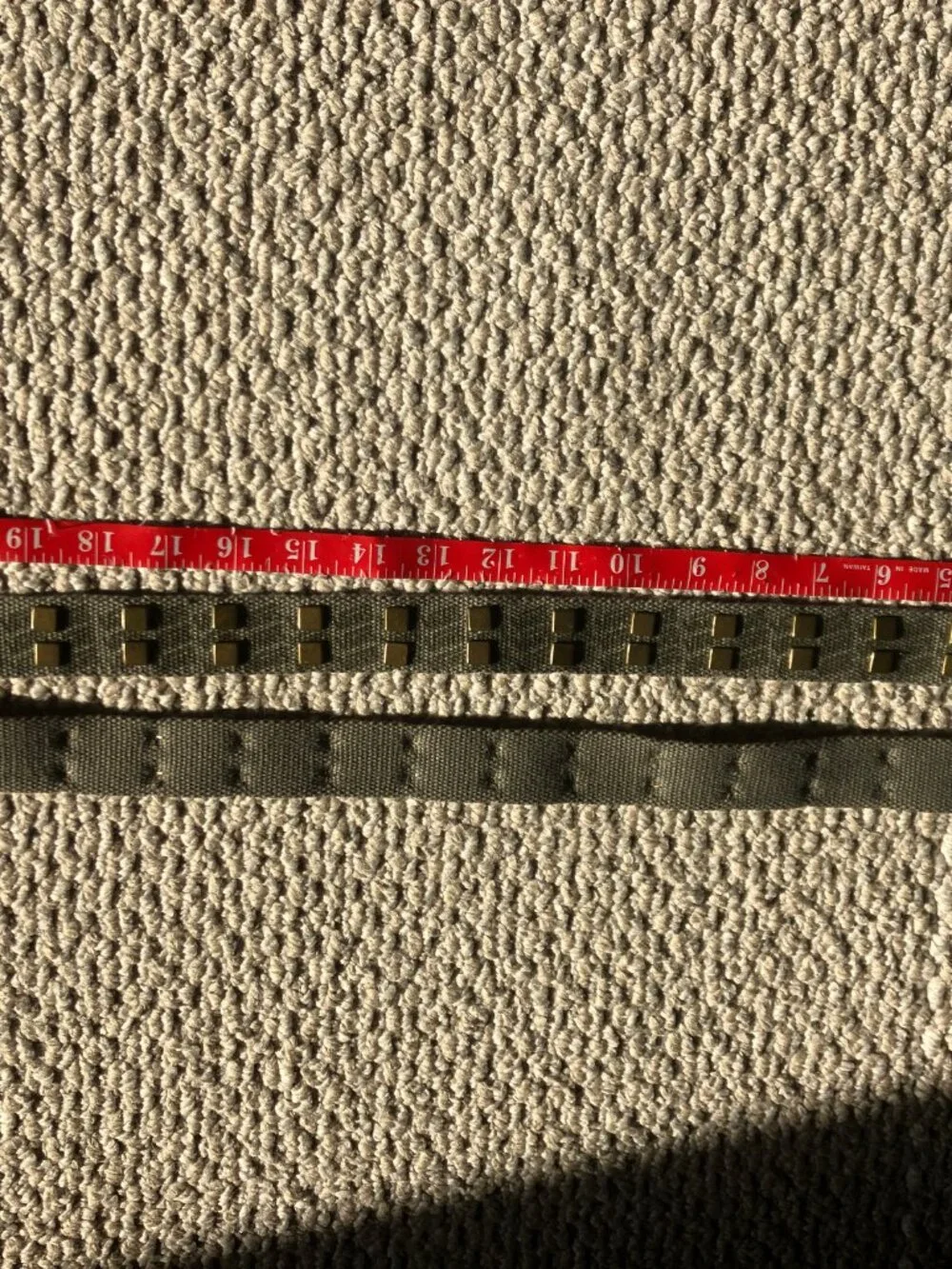 Vintage Y2K Vans Off The Wall Green Brass Canvas Studded Belt up to 47